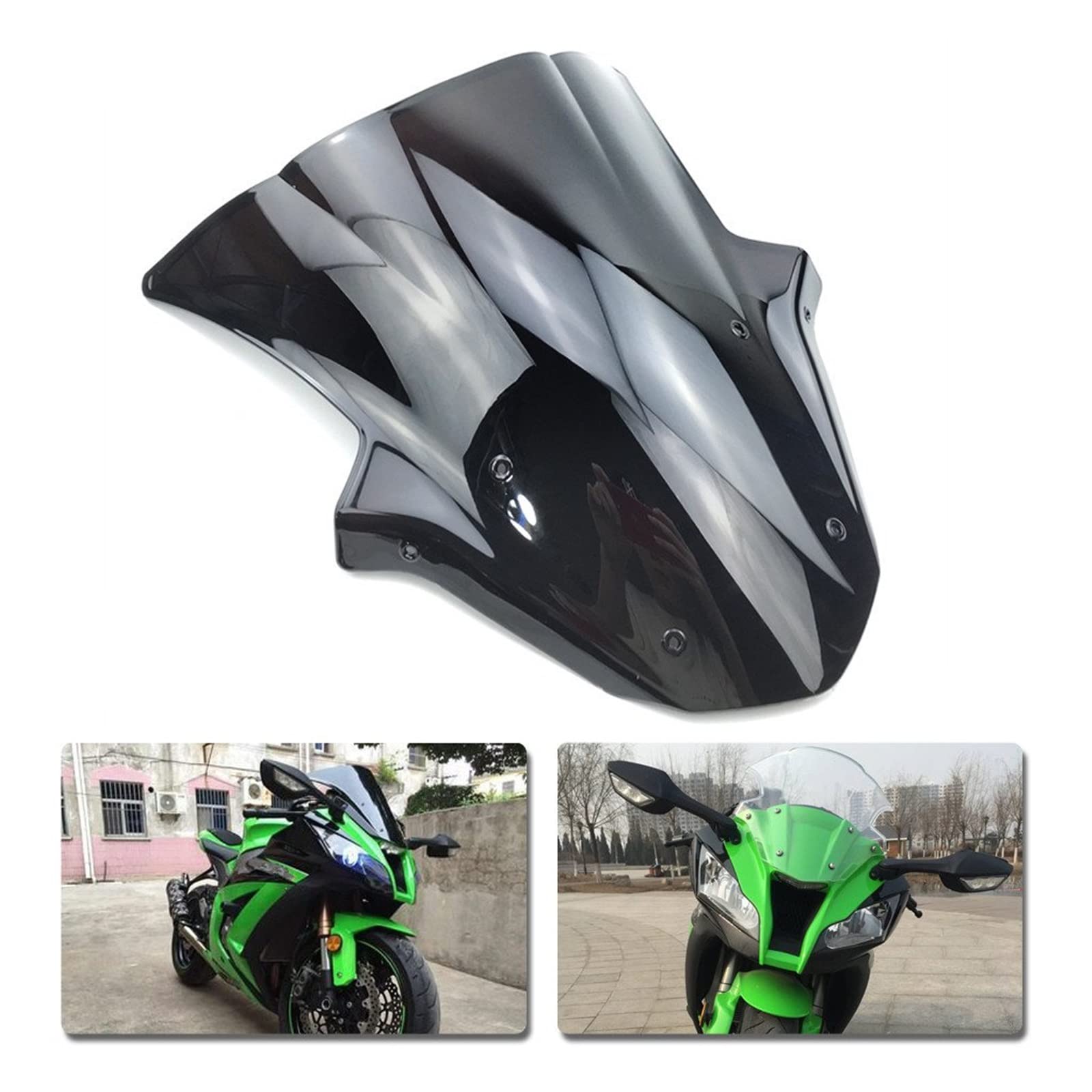 スポイラー クリアオートバイダブルバブル風防フロントガラスフェア